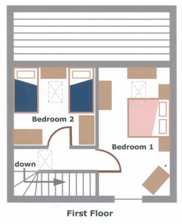 Click to view large image of First Floor Plan of Kitty's Loft, self-catering holiday cottage, Isle of Wight