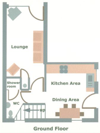 Click to view large image of Ground Floor Plan of Kitty's Loft, self-catering holiday cottage, Isle of Wight
